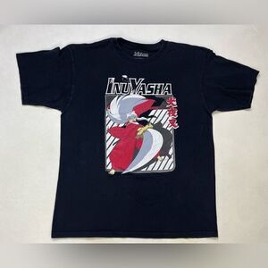 Inuyasha Anime Graphic T-shirt Men Large Black Short Sleeve